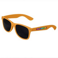 Orange Retro Tinted Lens Sunglasses - Full-Color Arm Printed